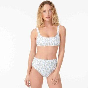 J. Crew Women's Scoopneck Top High Waisted Bottom Swim Set in Liberty Ros Floral